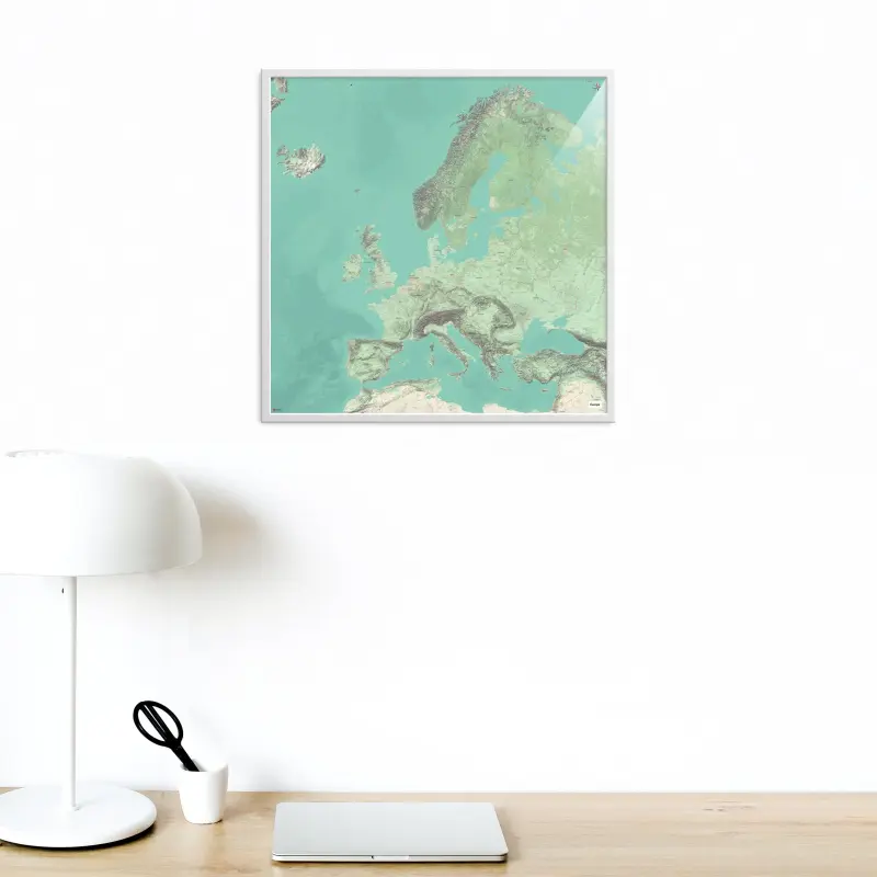 Europakarte als Poster im Nani Design in einem Büro
