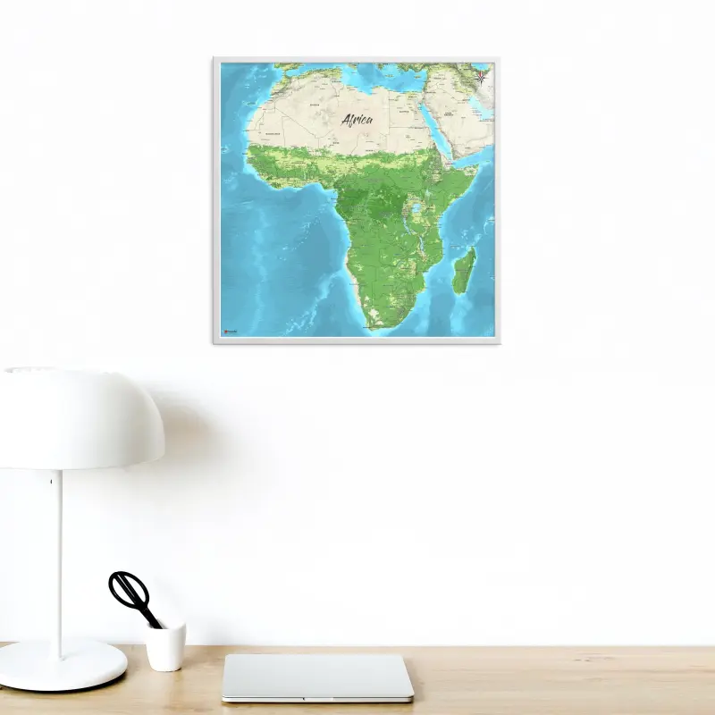 Afrika-Landkarte als Poster im Jalma Design in einem Büro