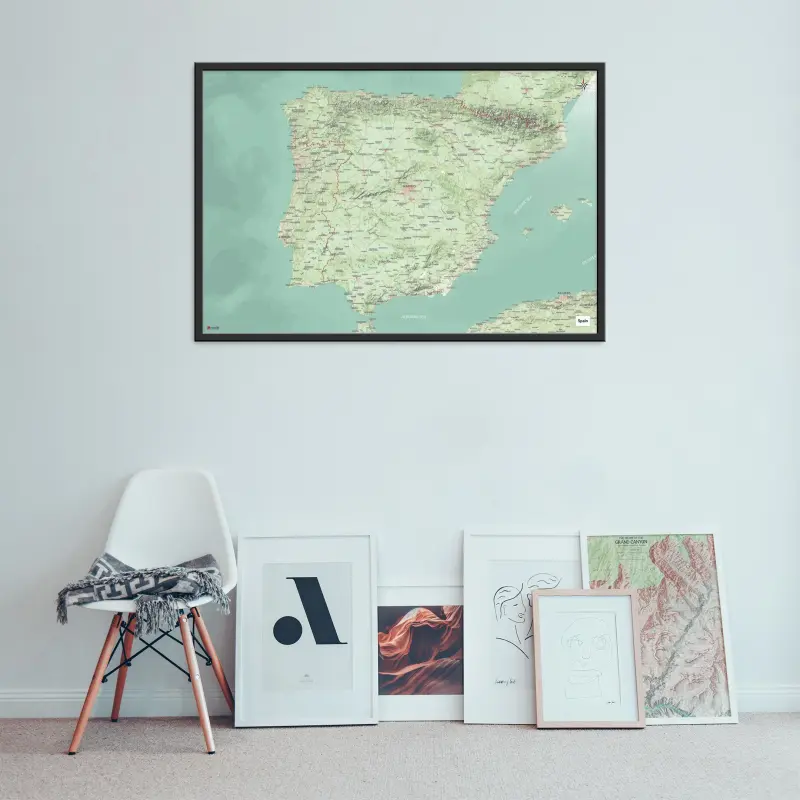 Spanien-Landkarte als Poster im Nani Design in einer Bildergalerie