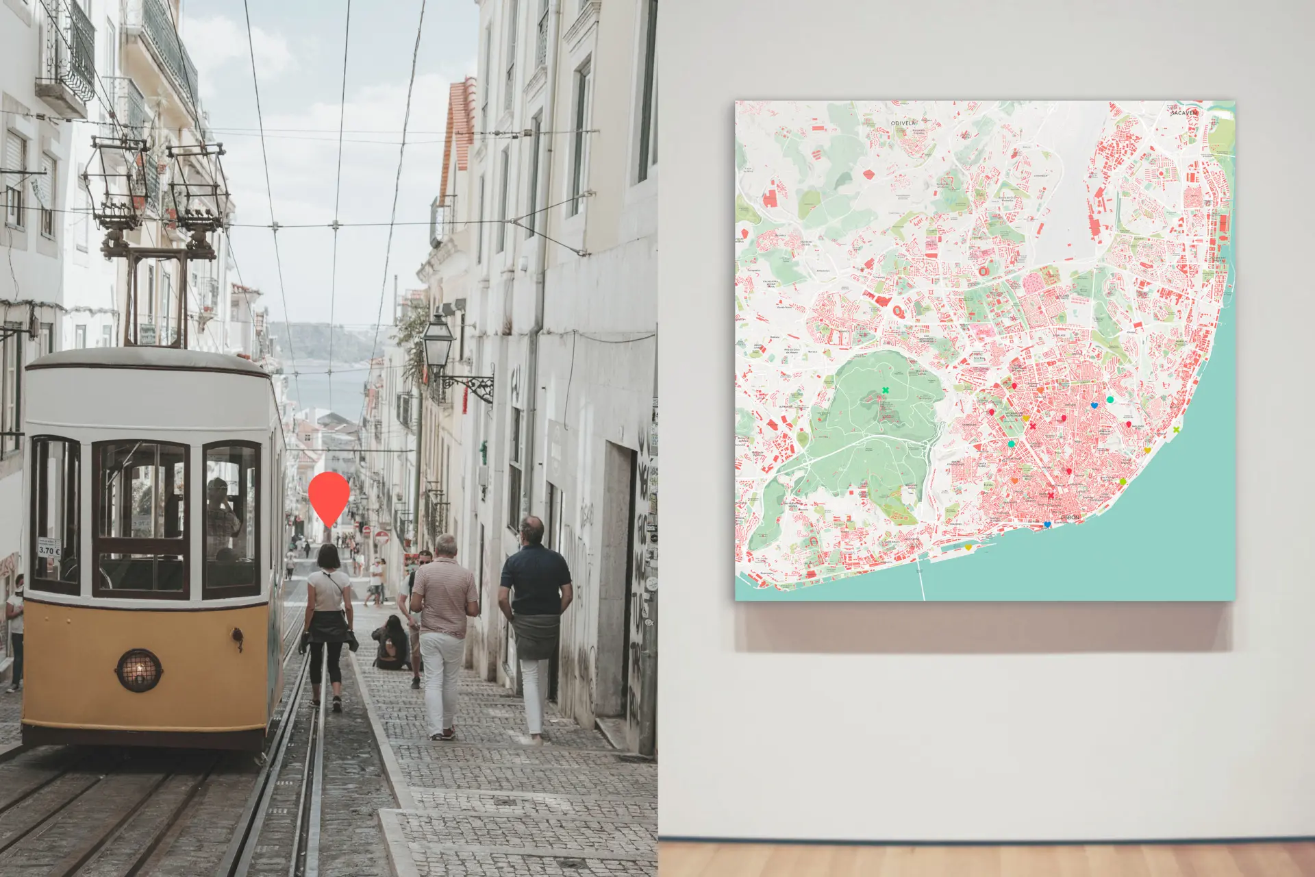 Stadtplan von Lissabon als Poster gestalten