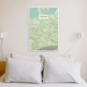 Deutschland-Landkarte als Poster im Nani Design über Kissen