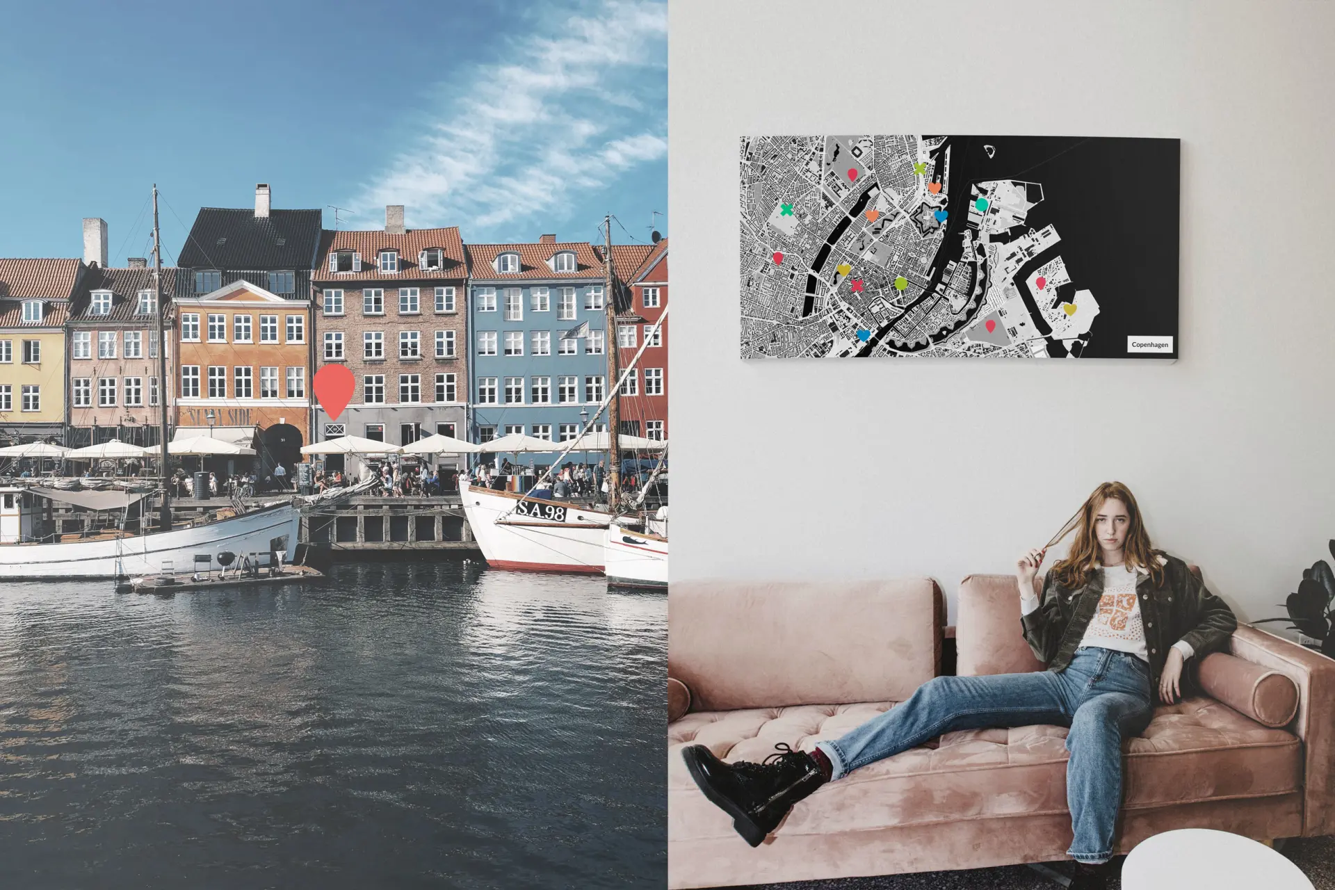 Kopenhagen-Stadtkarte als Poster gestalten