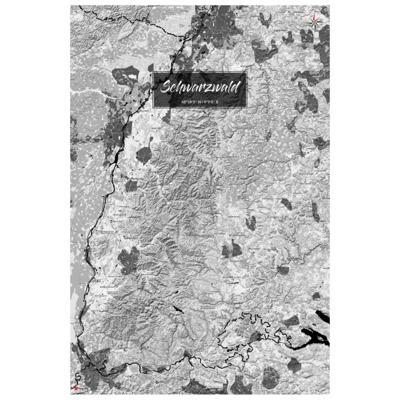 Schwarzwald-Landkarte als Poster