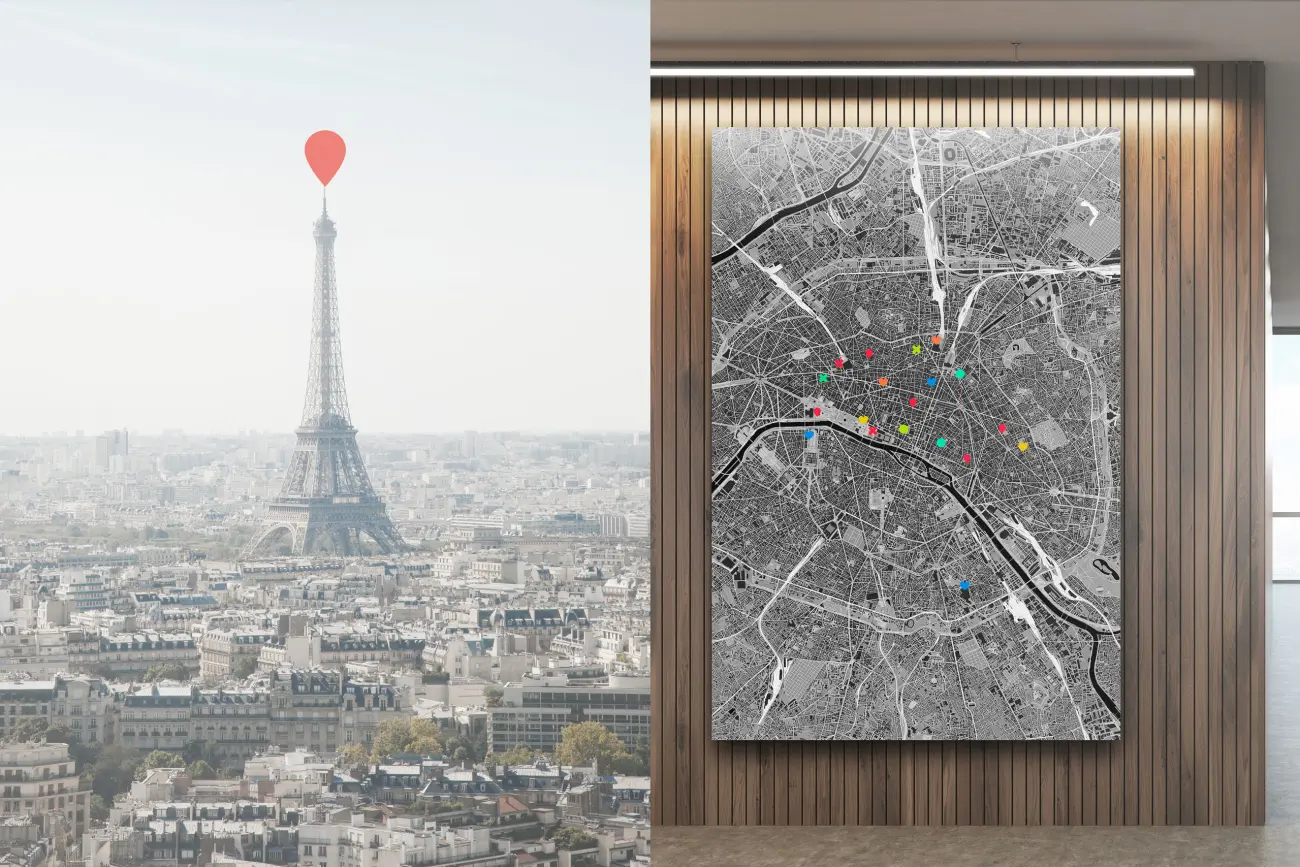 Paris-Stadtplan als Poster gestalten
