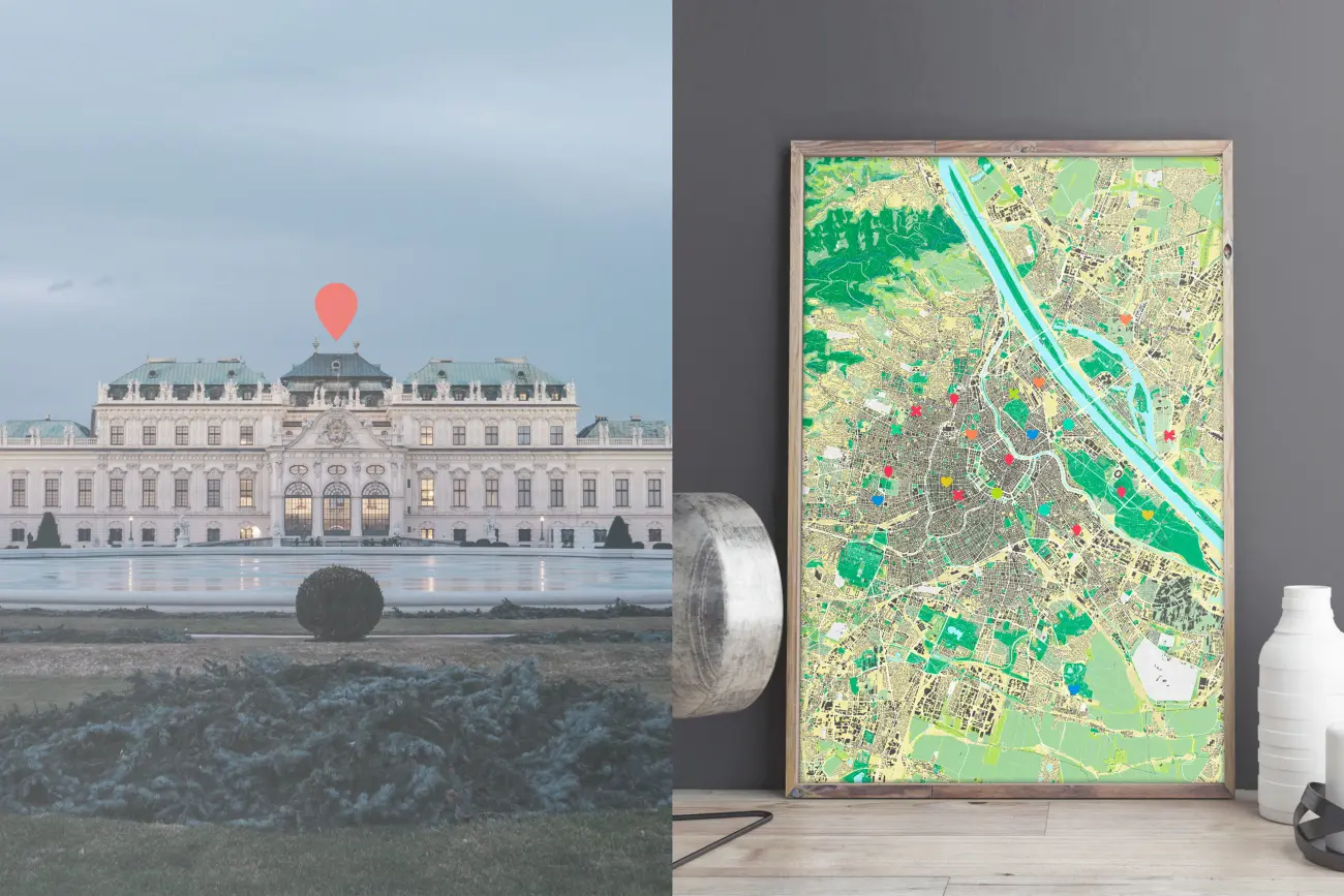 Wien-Karte als Poster gestalten