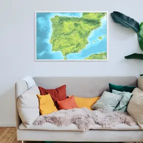 Spanien-Landkarte als Poster im Jalma Design über einer Couch