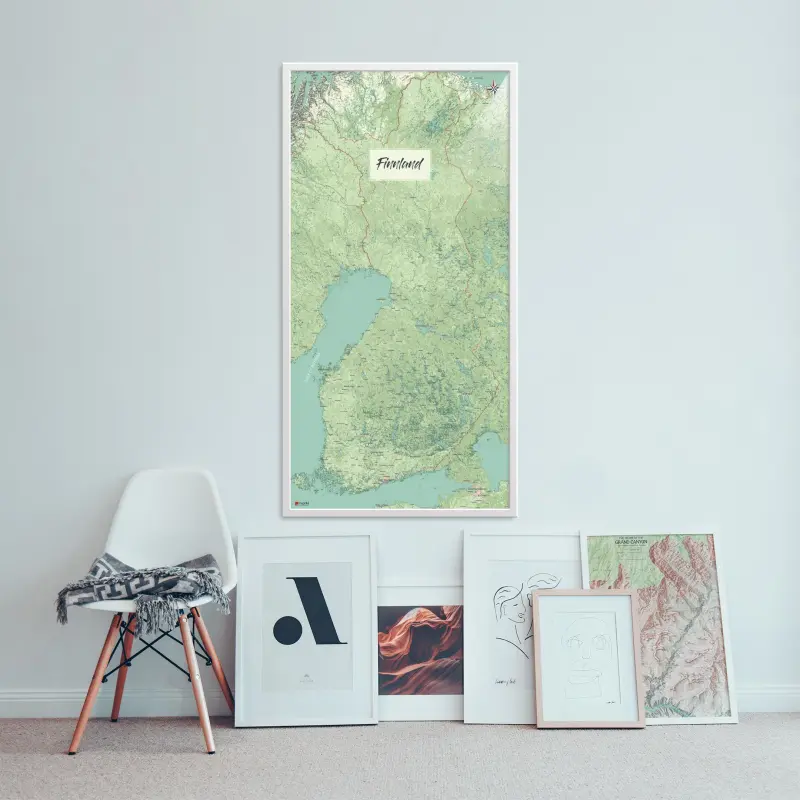 Finnland-Landkarte als Poster im Nani Design in einer Bildergalerie