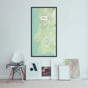Portugal-Landkarte als Poster im Nani Design in einer Galerie