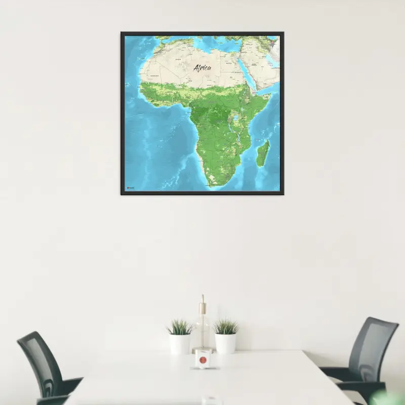 Afrika-Landkarte als Poster im Jalma Design in einem Besprechungsraum