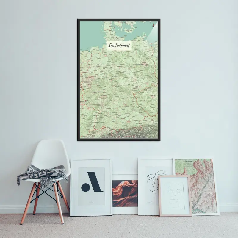 Deutschland-Landkarte als Poster im Nani Design in einer Bildergalerie