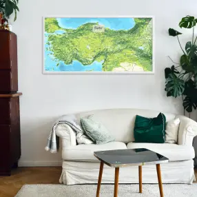 Türkei-Landkarte als Poster im Jalma Design über einem Sofa