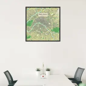 Paris-Stadtkarte als Poster im Jalma Design in einem Besprechungsraum