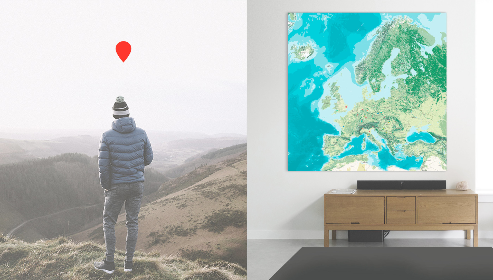Die Reise deines Lebens auf einer Landkarte als personalisiertes Poster von mapdid
