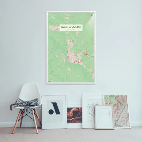 Verden-Landkarte als Poster im Nani Design an der Wand über einer Bildergalerie