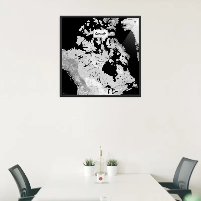 Kanada-Landkarte als Poster im Kaia Design in einem Besprechungsraum