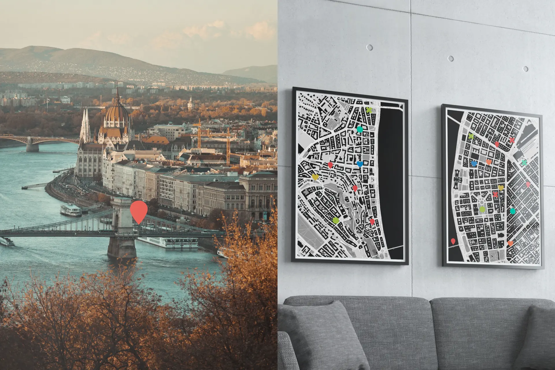 Budapest-Stadtplan als Poster gestalten