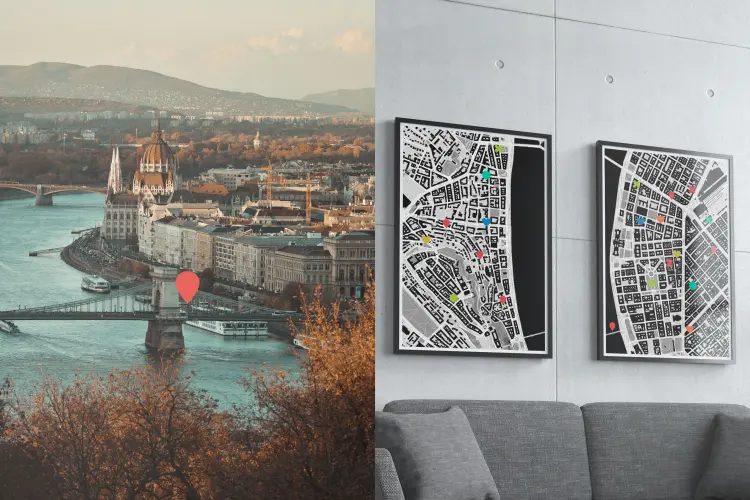 Budapest-Stadtplan als Poster gestalten