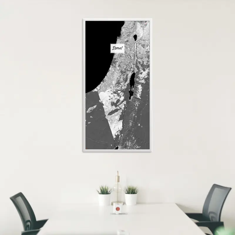 Israel-Landkarte als Poster im Kaia Design in einem Besprechungsraum
