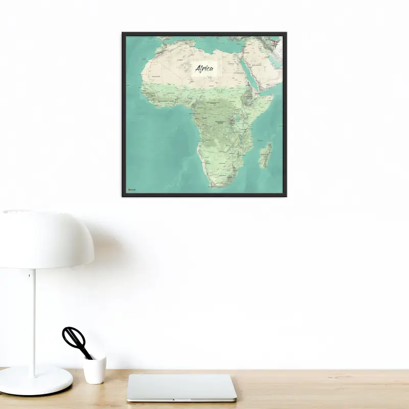 Afrika-Landkarte als Poster im Nani Design in einem Büro