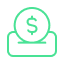 ícone cash deposit verde