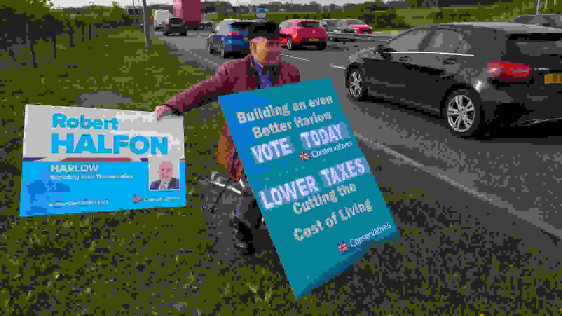 Robert Halfon MP campaigning for election in his Harlow constituency