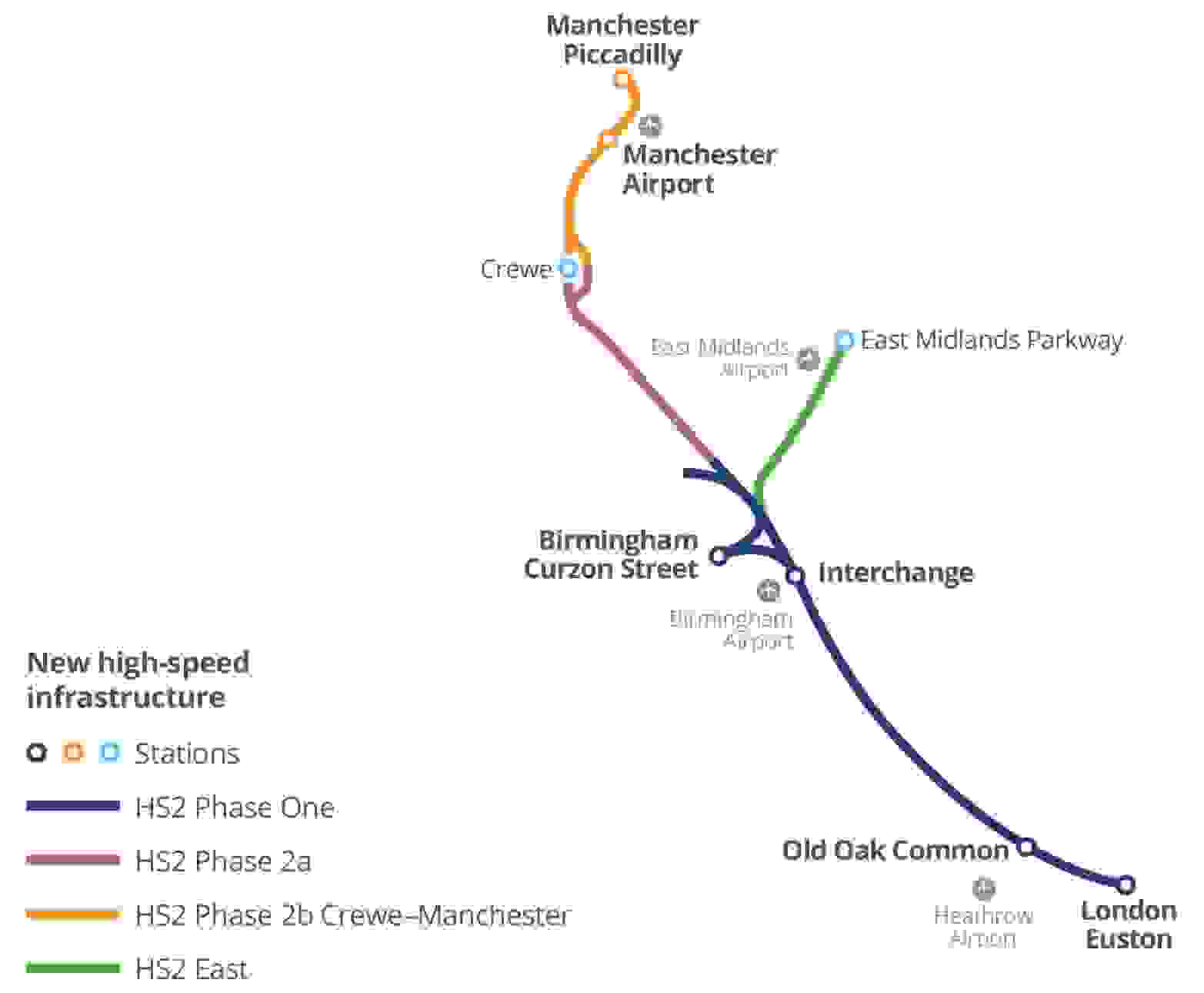 HS2 infrastructure map. ©HS2 Limited