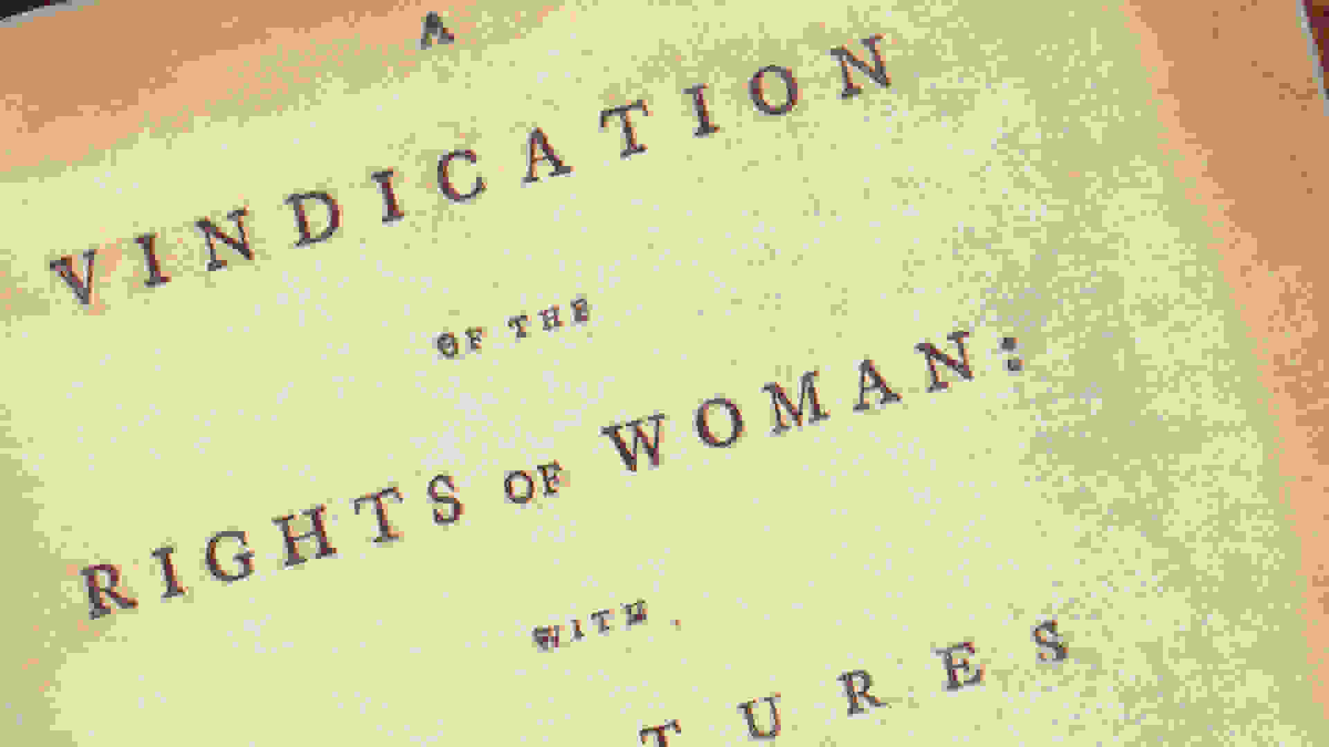 Cover to an original copy of the Vindication of the Rights of Women