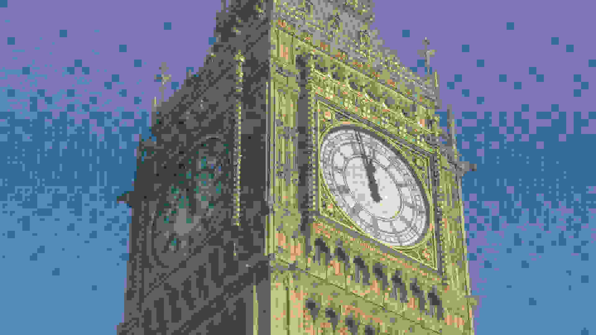 Big ben with data graphic superimposed on top of it