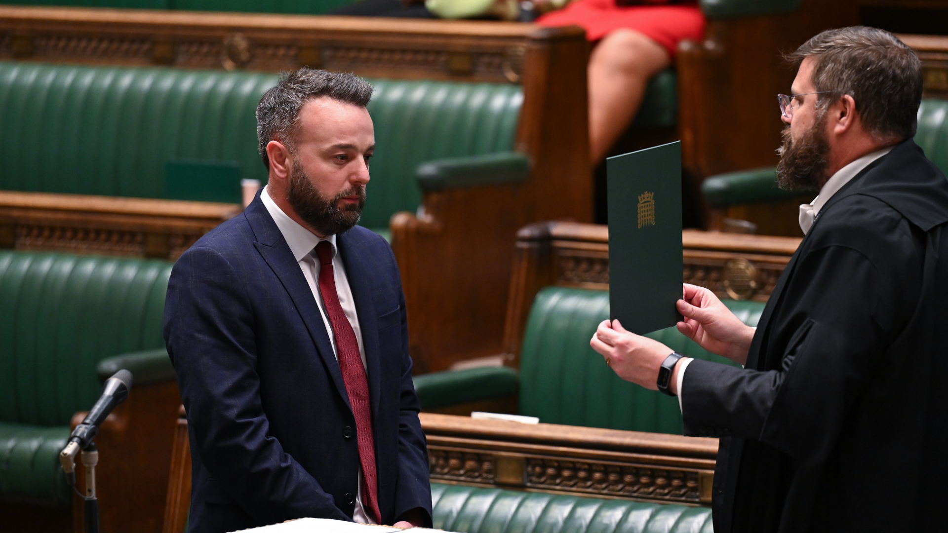 SDLP MP Colum Eastwood swears in as an MP "under protest", 9 July 2024. ©House of Commons