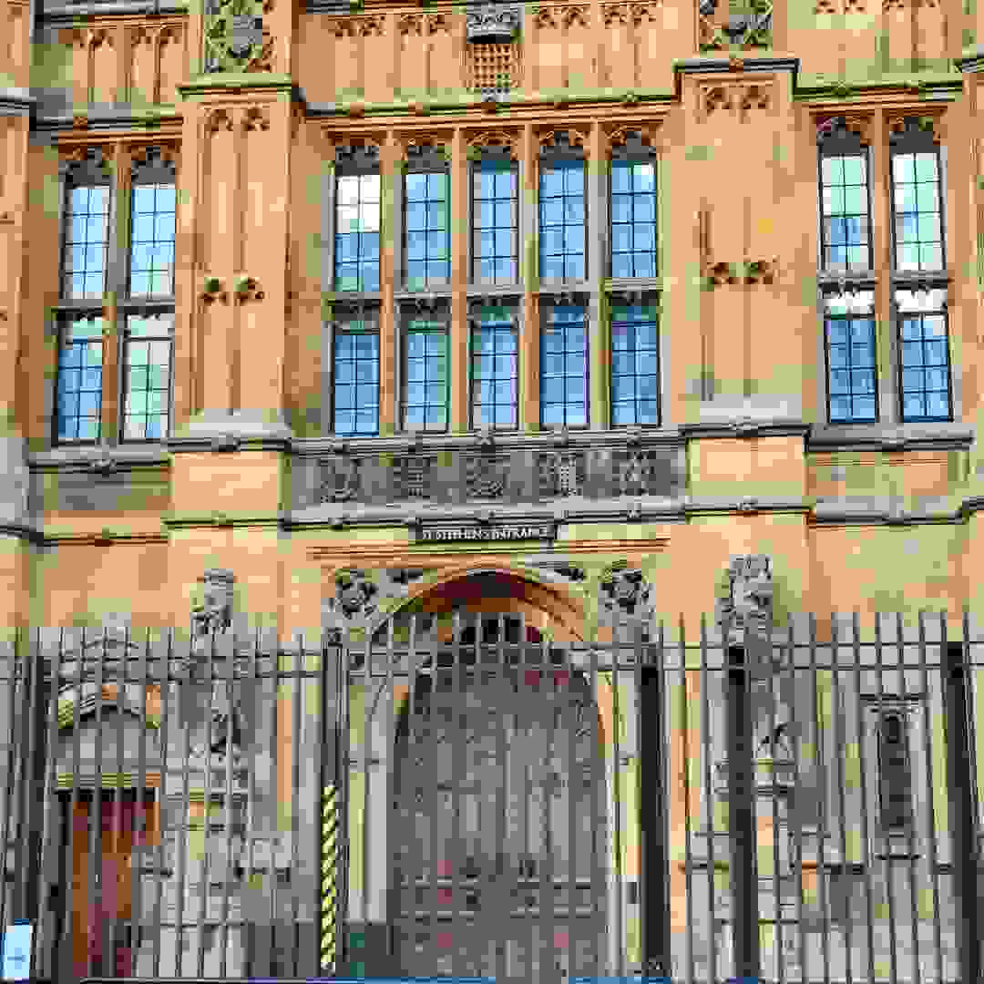 New security fencing at St Stephen’s entrance. Image: New security fencing at St Stephen’s entrance © Hansard Society / Richard Greenhill