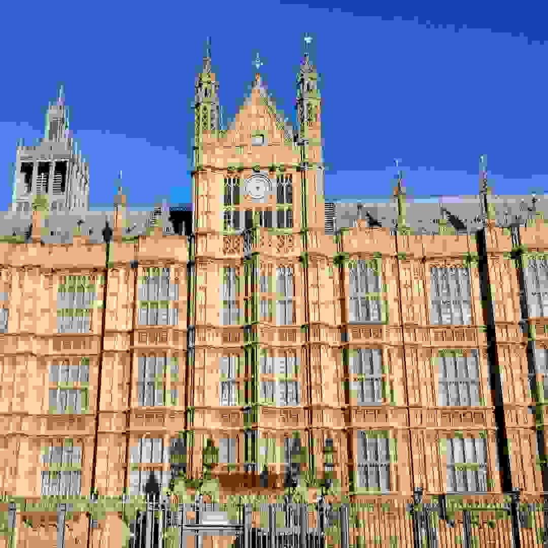 The west facade of the Palace of Westminster overlooking Old Palace Yard. Image: The west facade of the Palace of Westminster overlooking Old Palace Yard © Hansard Society / Richard Greenhill