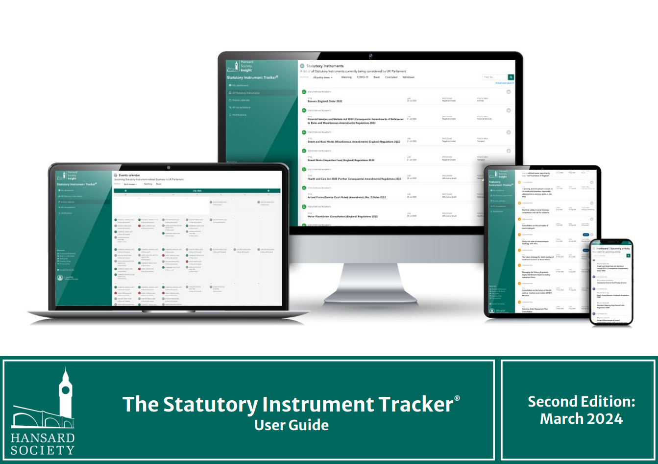 Front page of the SI Tracker Client/User Guide