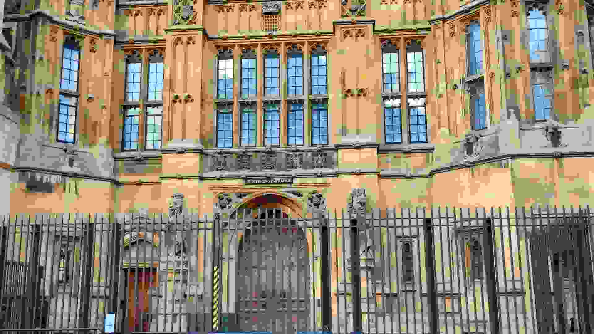 New security fencing at St Stephen’s entrance. Image: New security fencing at St Stephen’s entrance © Hansard Society / Richard Greenhill