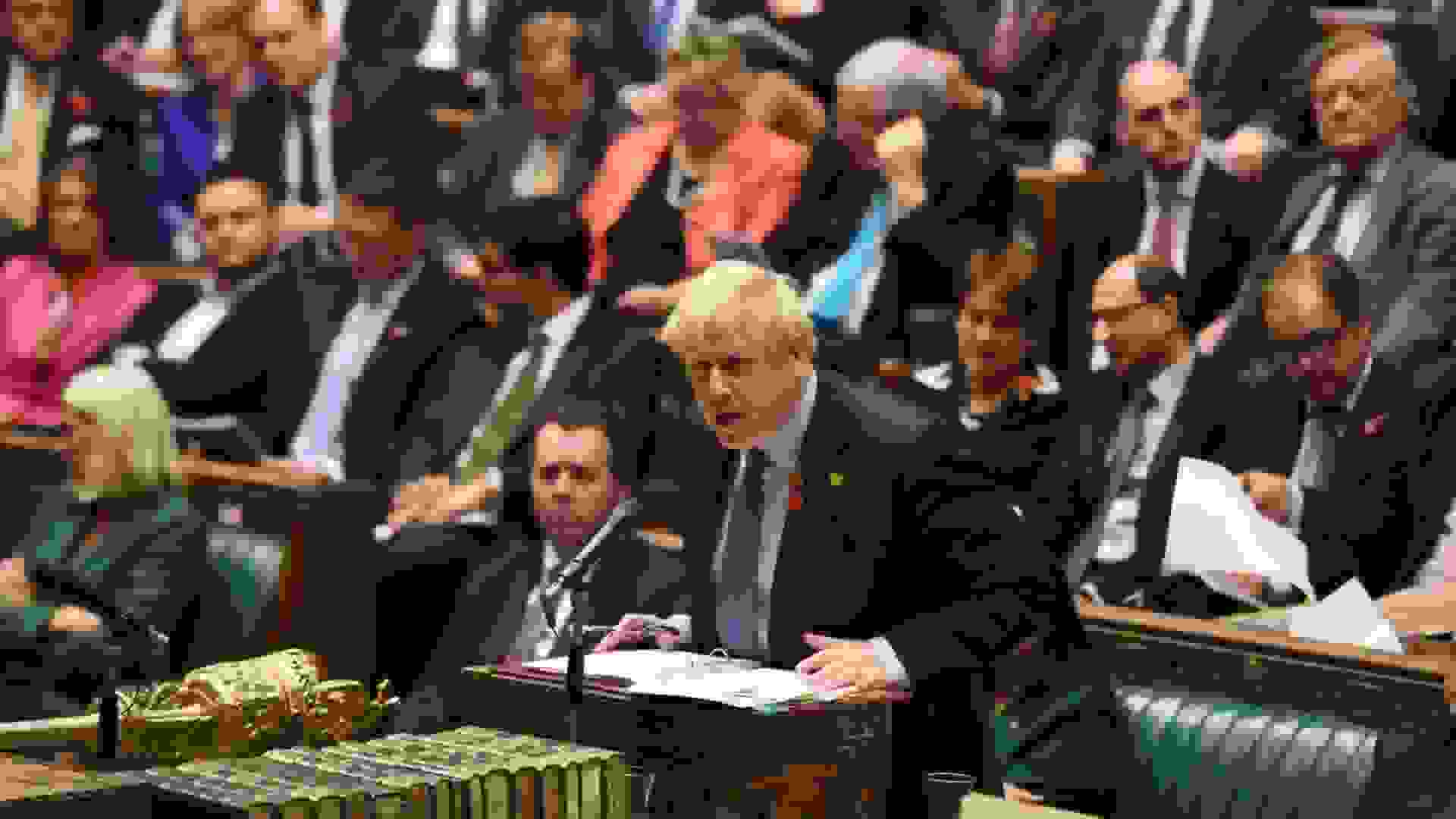 Prime Minister Boris Johnson at the despatch box for Prime Ministers Questions. UK Parliament / Jessica Taylor