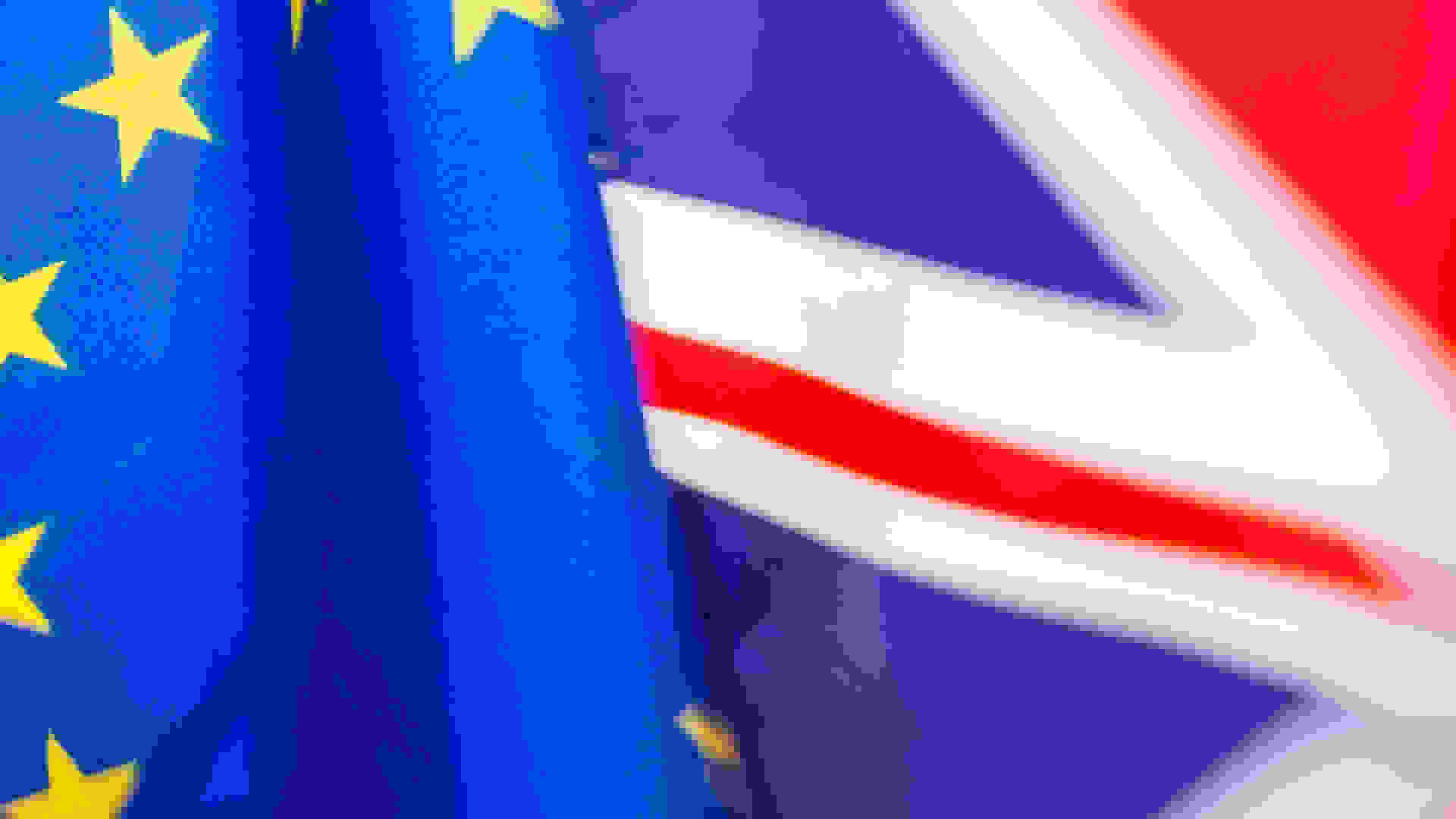 UK and EU flags next to each other