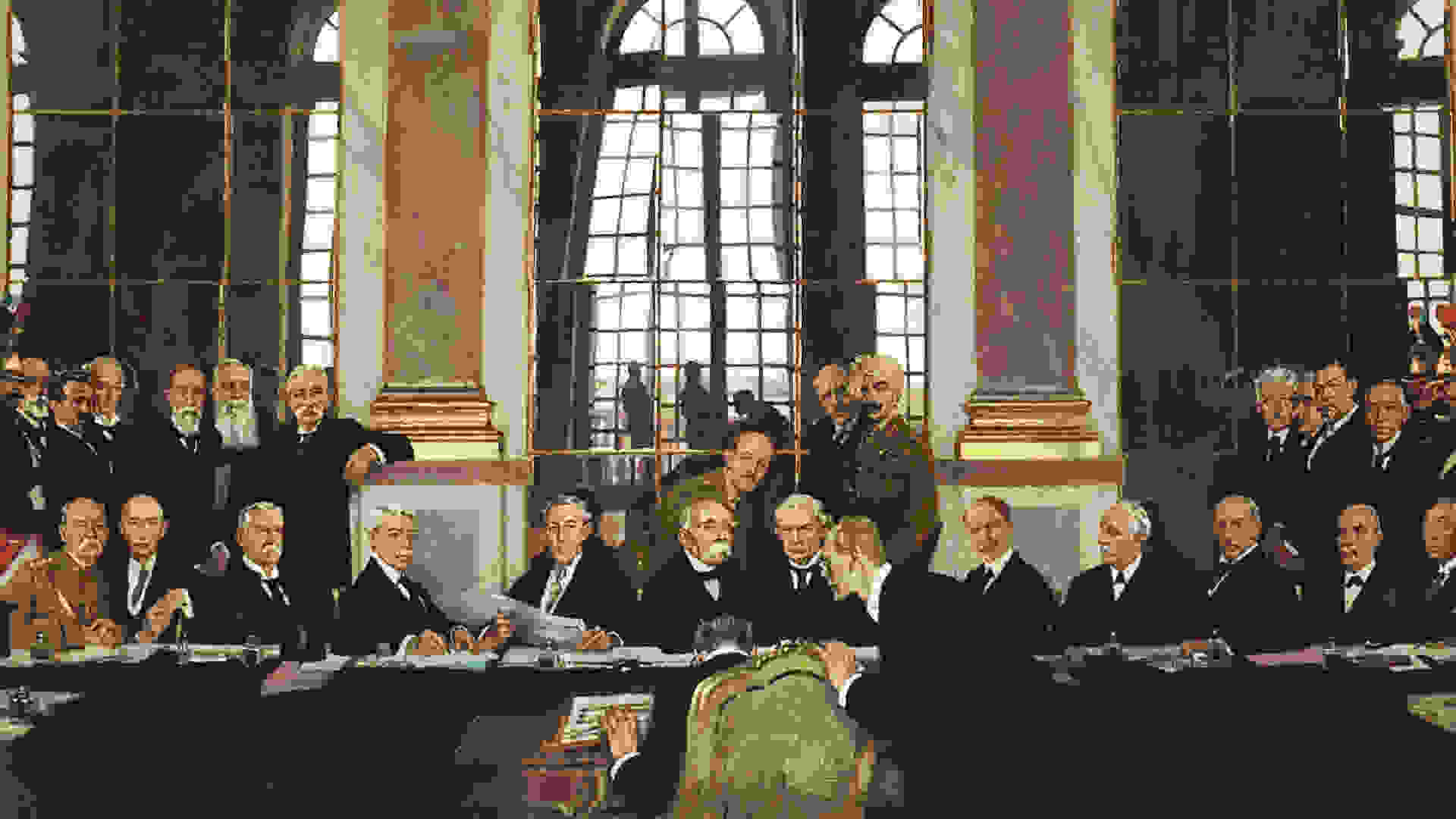 Painting of the signing of Treaty of Versailles