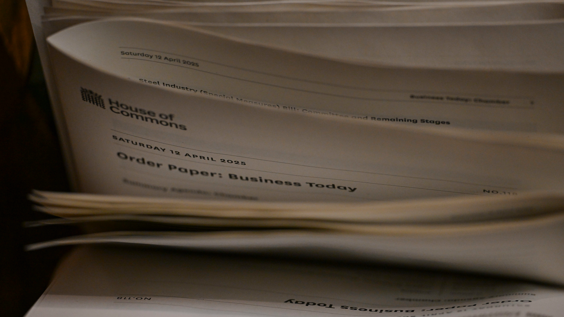 House of Commons Business Papers. Image © House of Commons / Flickr