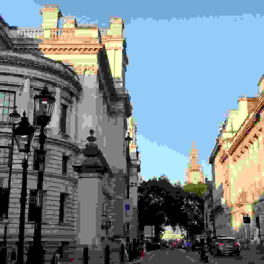 View alongside the Treasury building towards Parliament Square. Image: View alongside the Treasury building towards Parliament Square © Hansard Society / Richard Greenhill