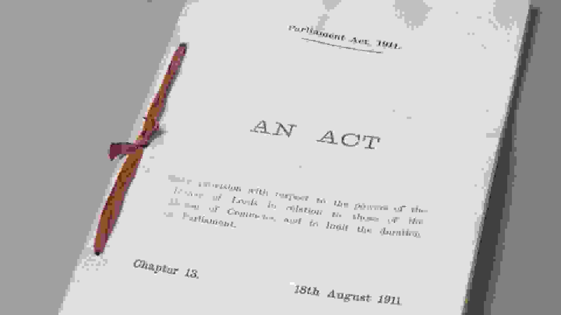 The Parliament Act 1911. © UK Parliament