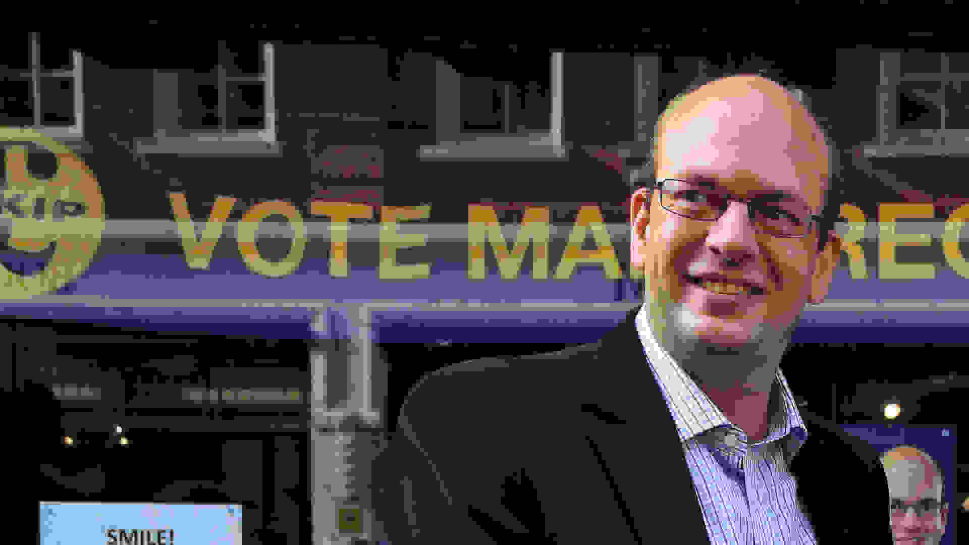 Former Conservative Party MP Mark Reckless campaigning for Ukip during the Rochester and Strood by-election. Jennifer Jane Mills, Licensed under the Creative Commons Attribution 2.0 Generic