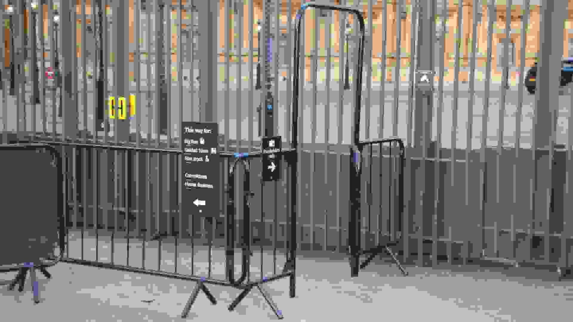 Security barriers at St Stephen’s Entrance. Image: Security barriers at St Stephen’s Entrance © Hansard Society / Richard Greenhill