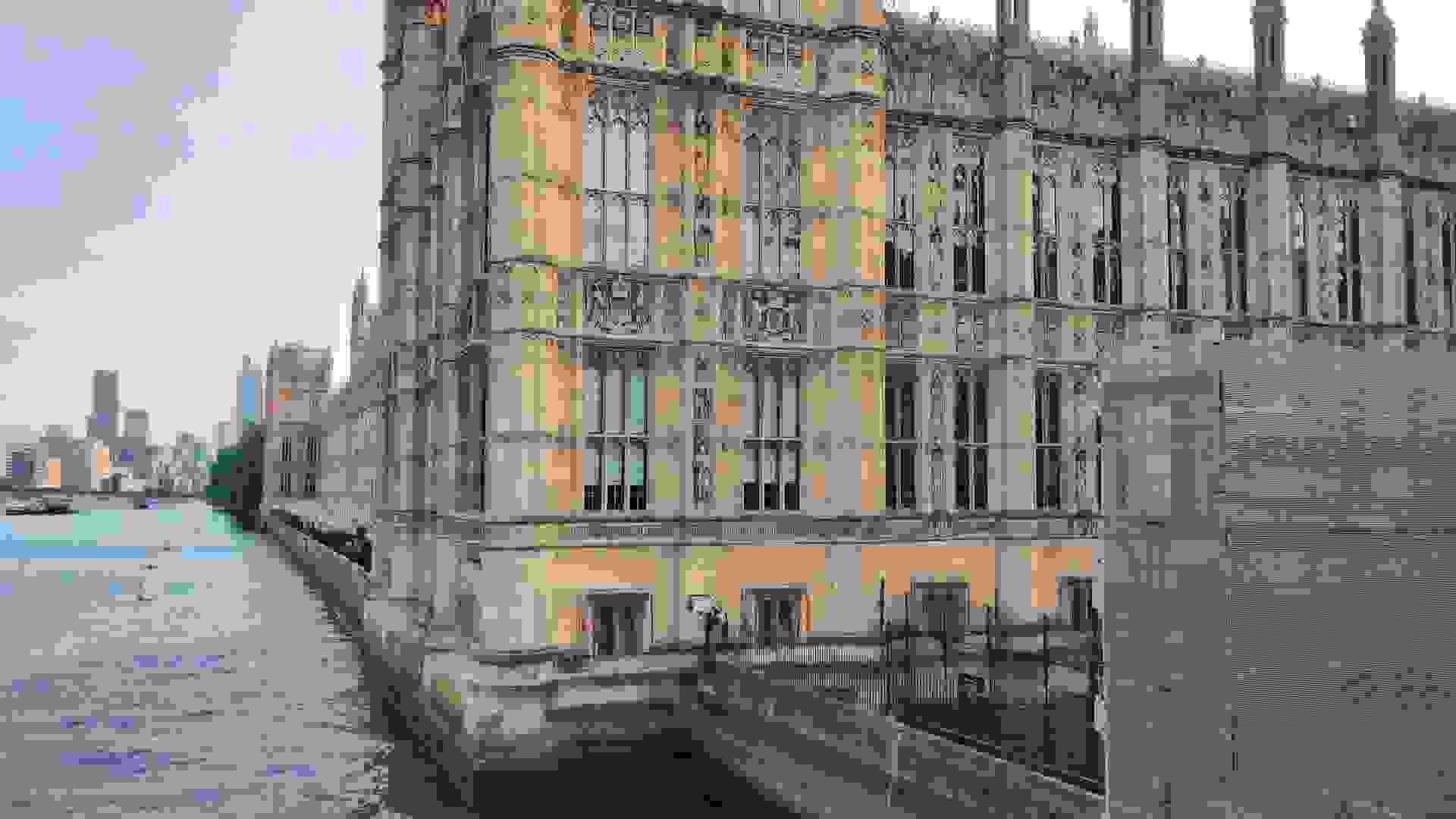 The river terrace and north facade from Westminster Bridge. Image: The river terrace and north facade from Westminster Bridge © Hansard Society / Richard Greenhill
