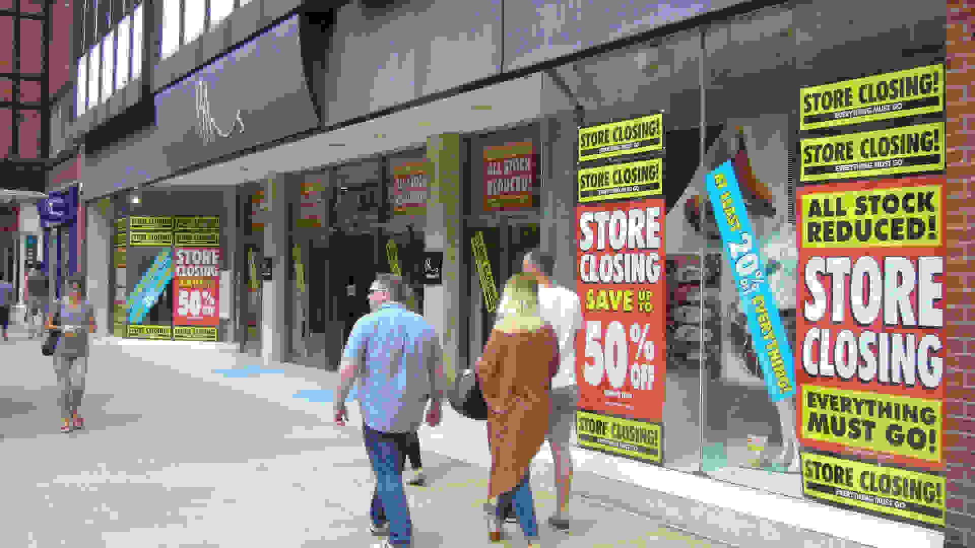 Closing down sale at a BHS store in Chester