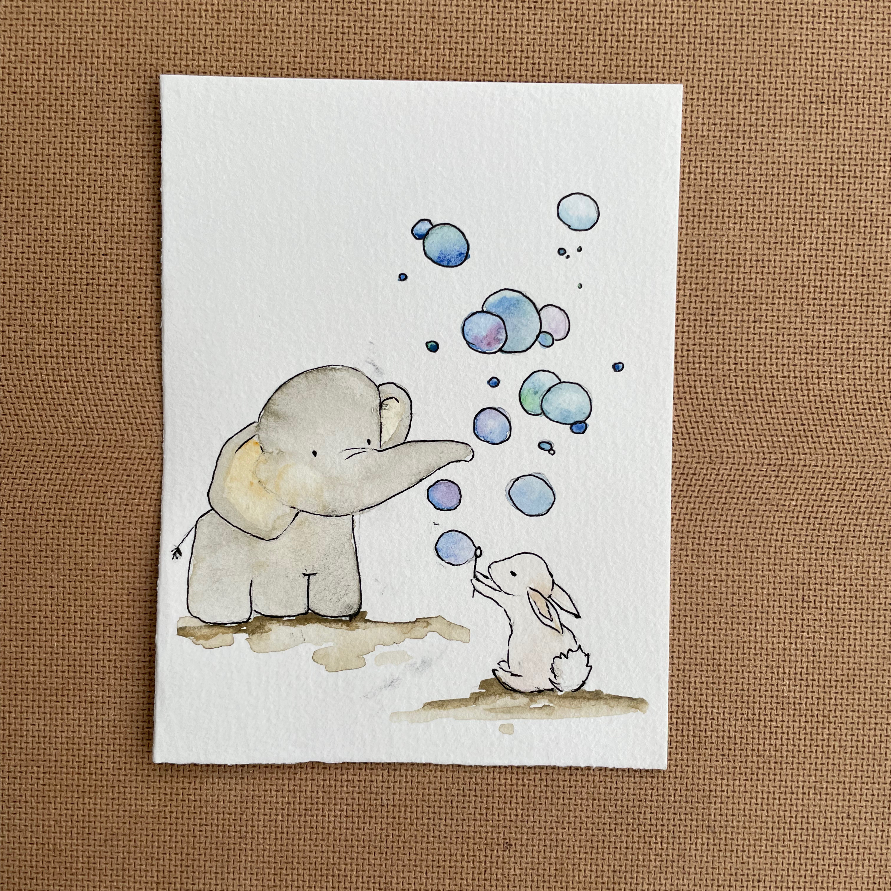 Elefant mit Seifenblasen