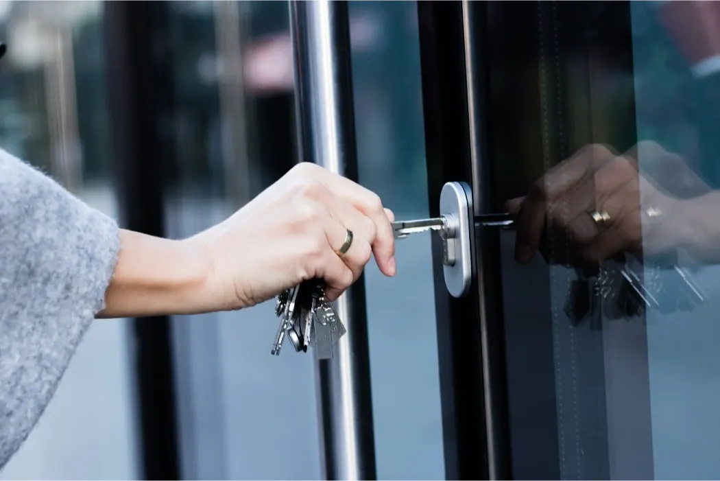 Securing home by locking doors