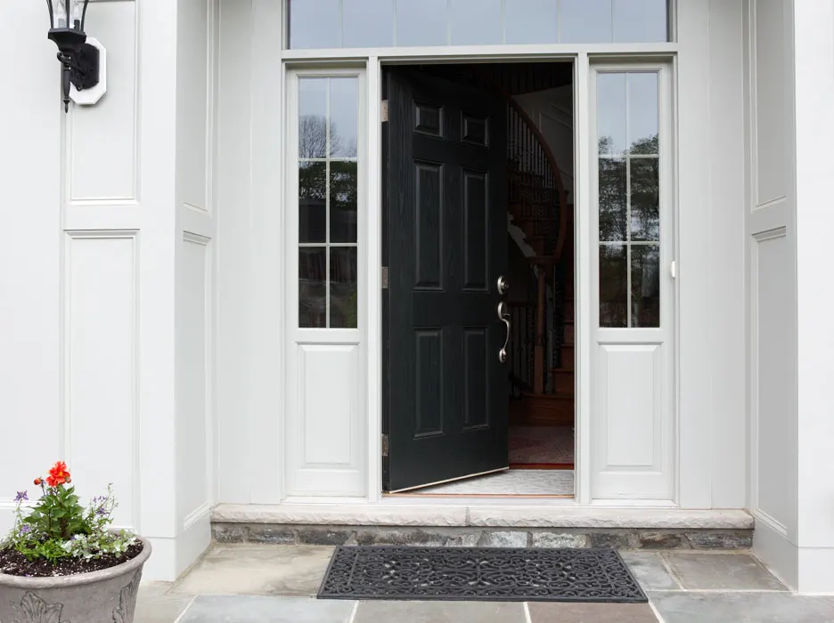 Front door, open