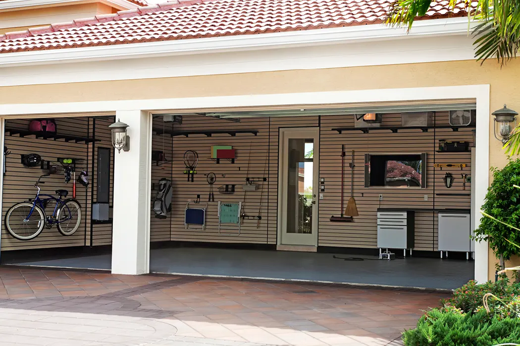 Opened garage door 