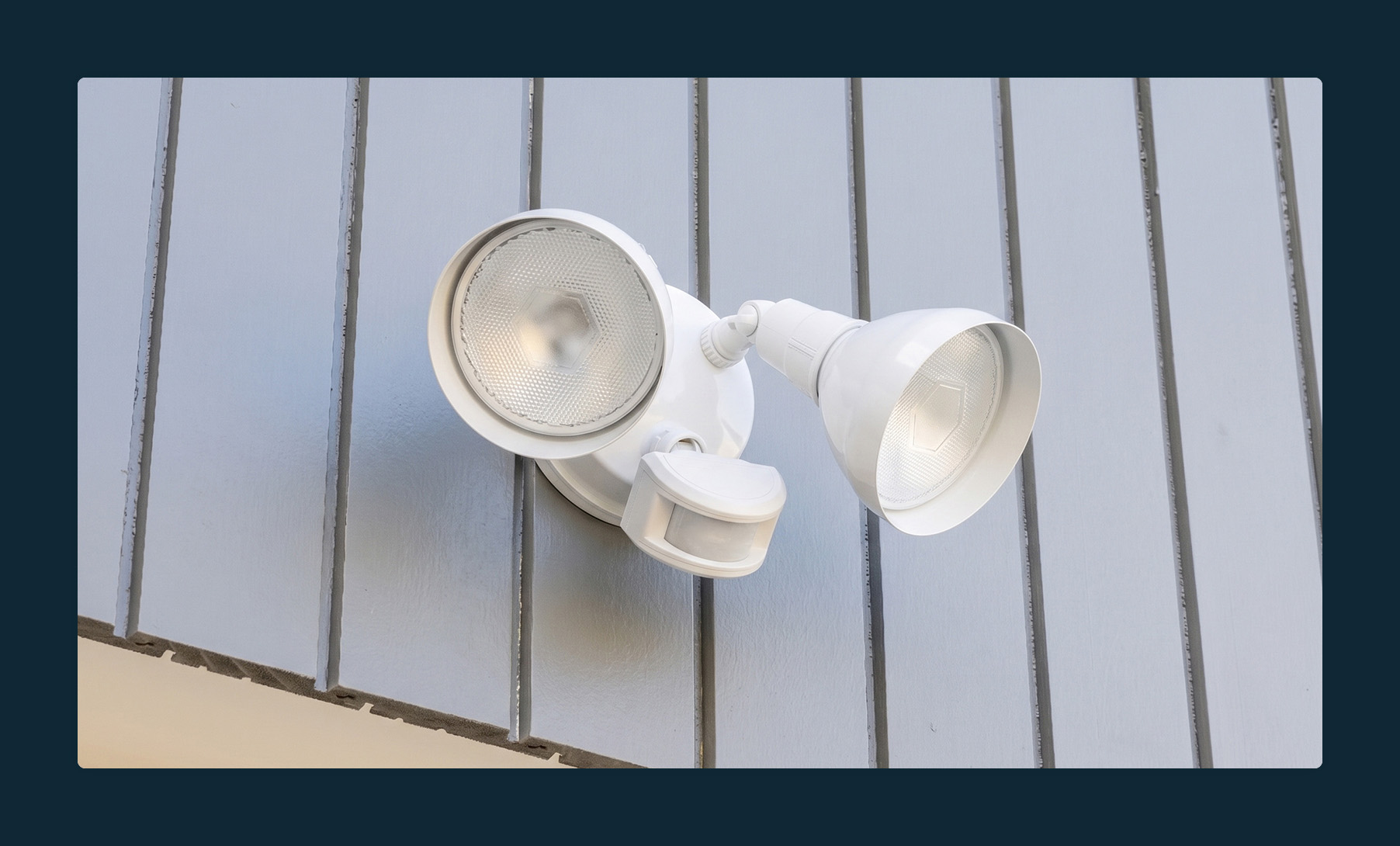 Motion-activated flood light.