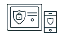 Security panel and phone icons.