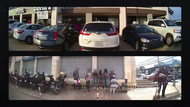 Blurred license plates and faces